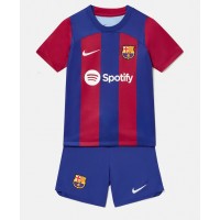 Barcelona Fußballbekleidung Heimtrikot Kinder 2023-24 Kurzarm (+ kurze hosen)